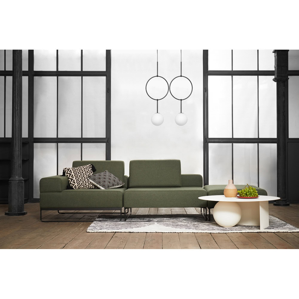 Lampa wisząca 2 kule + 2 okręgi ISUULLA czarna ISB222P0 - Ummo Lighting - obrazek 2