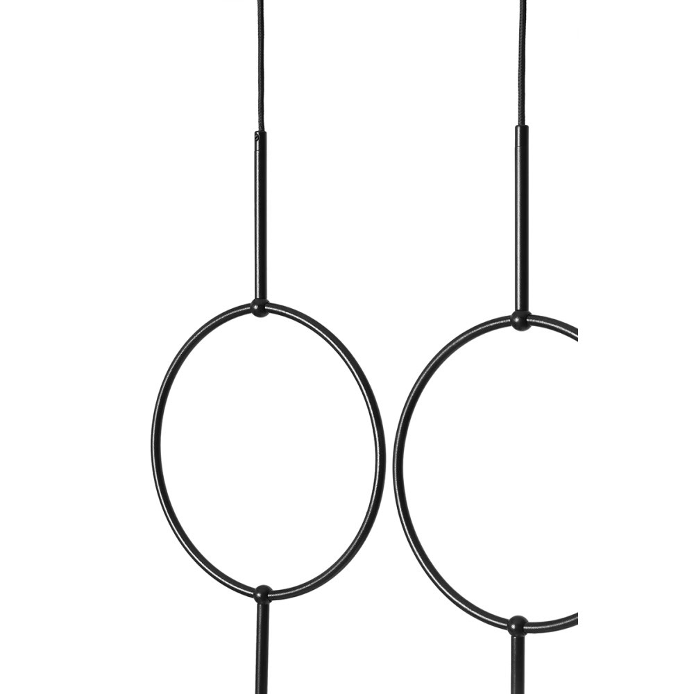 Lampa wisząca 2 kule + 2 okręgi ISUULLA czarna ISB222P0 - Ummo Lighting - obrazek 3