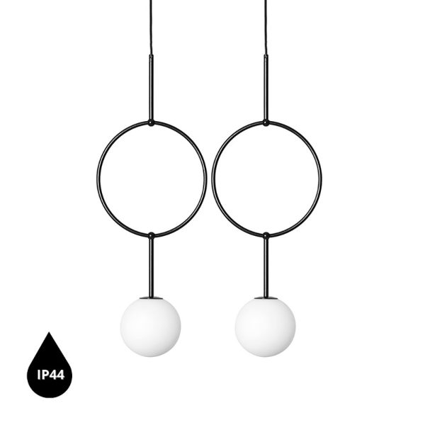Lampa wisząca łazienkowa IP44 designerska ISUULLA czarna ISB222PS0 - Ummo Lighting