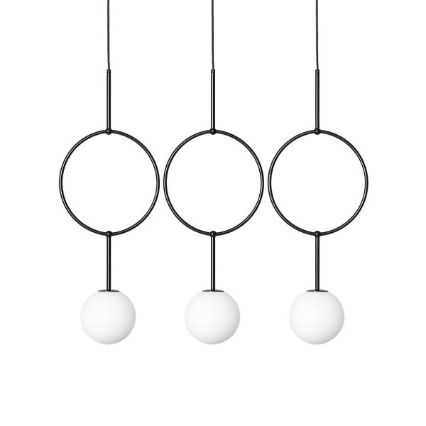 Lampa wisząca minimalistyczna 3 kule nad stół ISUULLA czarna ISC322P0 - Ummo Lighting