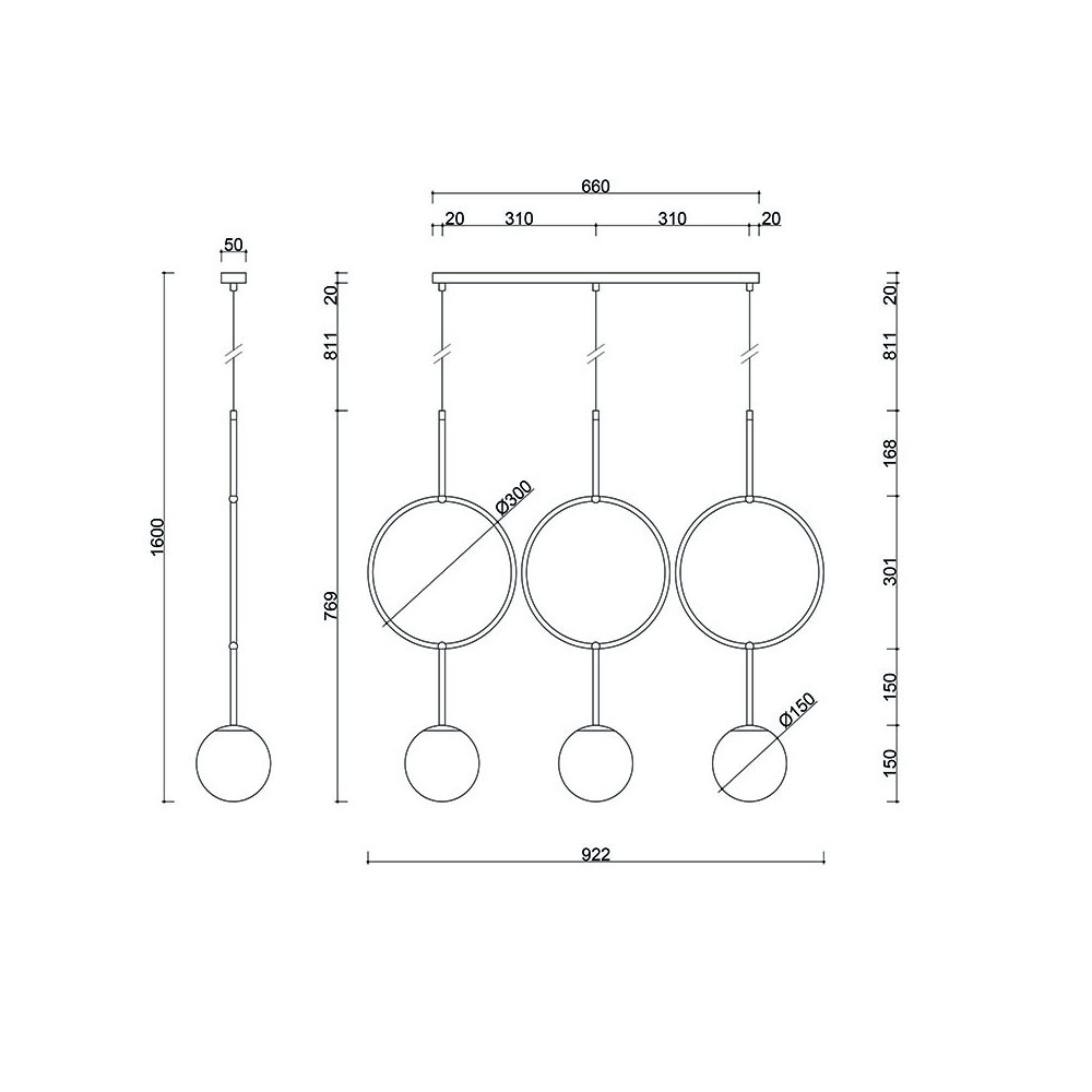 Lampa wisząca łazienkowa IP44 minimalistyczna ISUULLA czarna ISC322PS0 - Ummo Lighting - obrazek 4