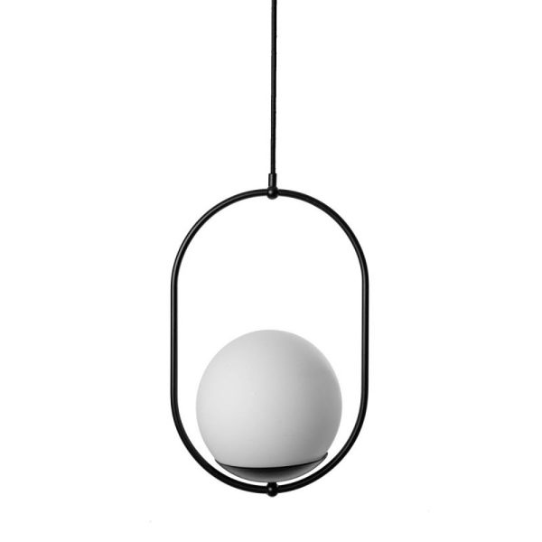 Lampa wisząca szklana kula KOBAN czarna KOB122P0 - Ummo Lighting