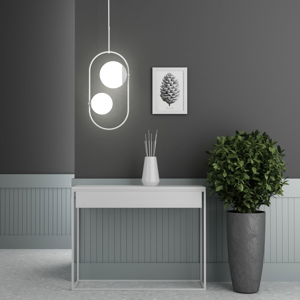 Lampa zwisająca łazienkowa IP44 designerska KOBAN biała KOC211PS0 - Ummo Lighting - obrazek 2
