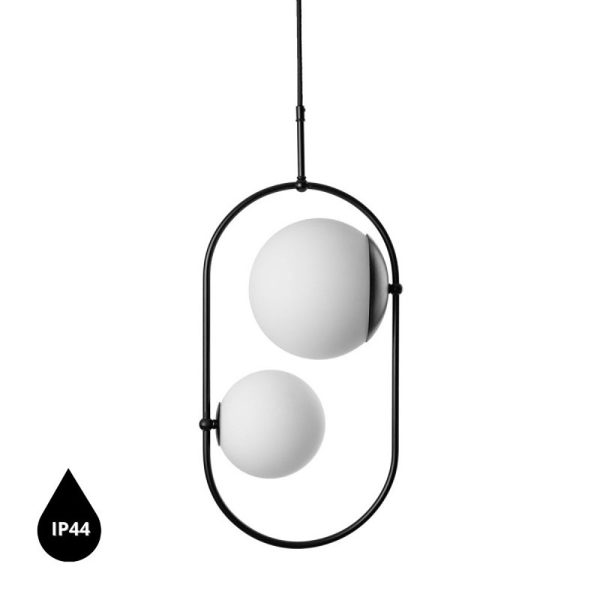 Lampa łazienkowa IP44 elegancka KOBAN czarna KOC222PS0 - Ummo Lighting