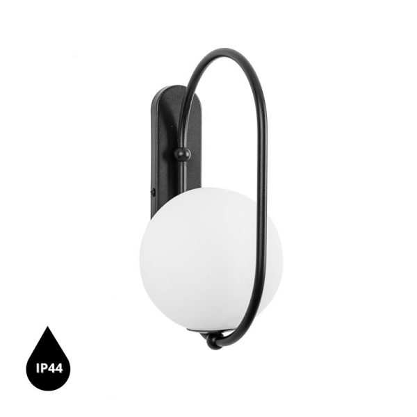 Lampa ścienna łazienkowa IP44 nowoczesna KOBAN czarna KOD120S0 - Ummo Lighting