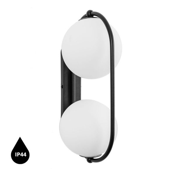 Lampa ścienna łazienkowa IP44 kule KOBAN czarna KOE120S0 - Ummo Lighting