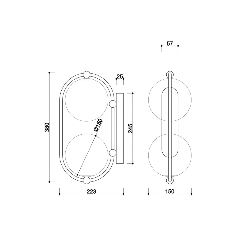 Lampa ścienna łazienkowa IP44 kule KOBAN czarna KOE120S0 - Ummo Lighting - obrazek 4