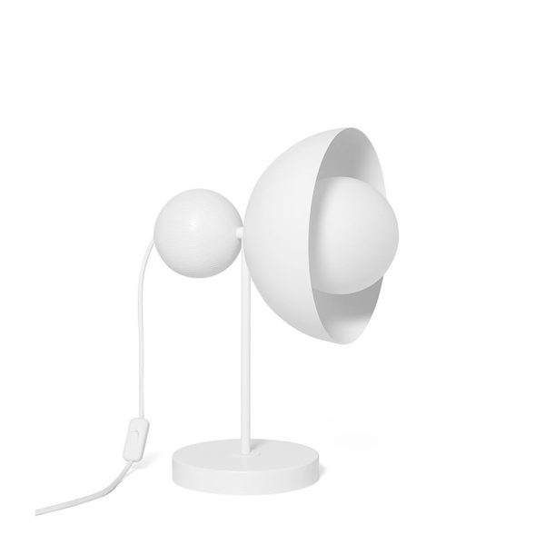 Lampa stołowa minimalistyczna z włącznikiem KELLO biała KST111P1 - Ummo Lighting