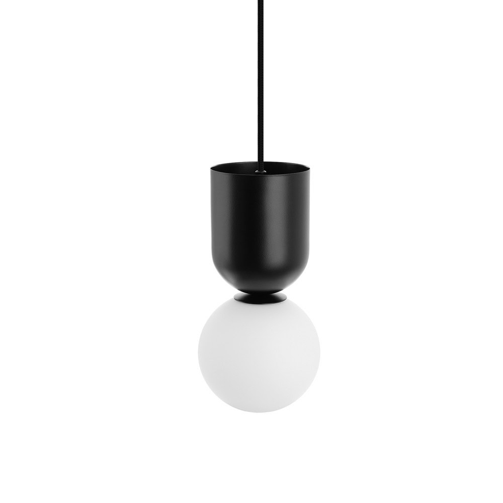 Lampa minimalistyczna kulka pojedyncza LUOTI czarna LUA122P0 - Ummo Lighting