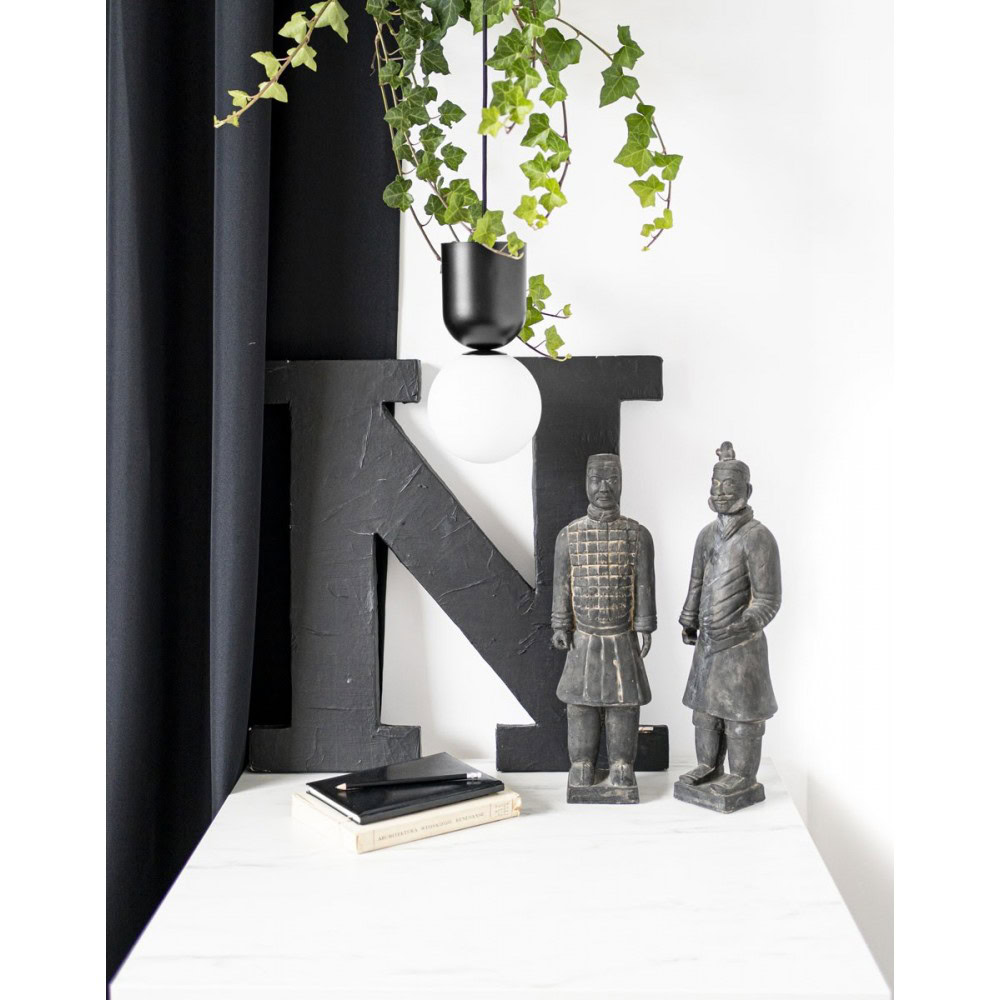 Lampa minimalistyczna kulka pojedyncza LUOTI czarna LUA122P0 - Ummo Lighting - obrazek 2