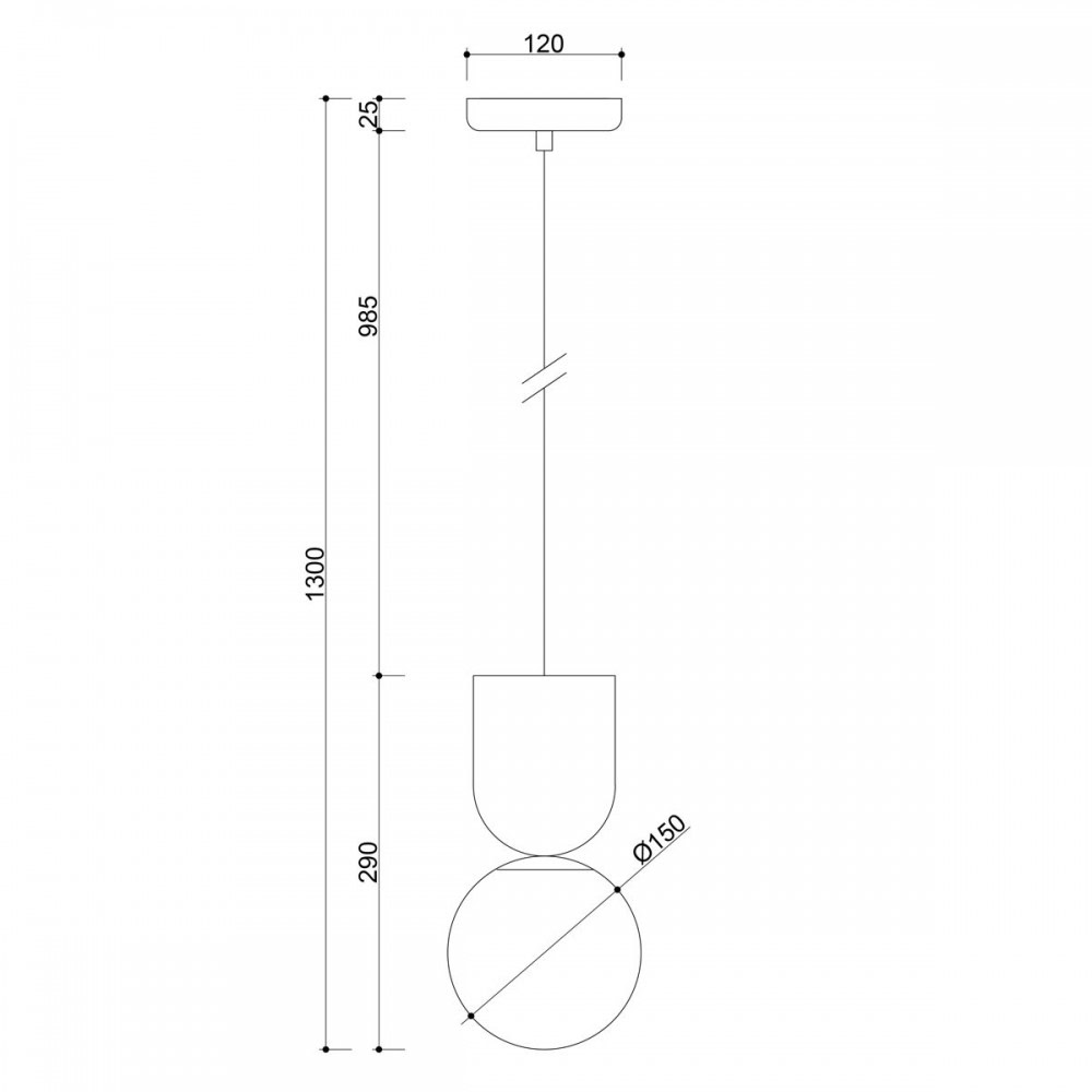 Lampa minimalistyczna kulka pojedyncza LUOTI czarna LUA122P0 - Ummo Lighting - obrazek 6