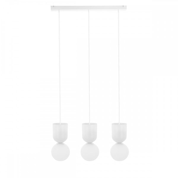 Lampa wisząca minimalistyczna 3 klosze LUOTI biała LUL311P0 - Ummo Lighting