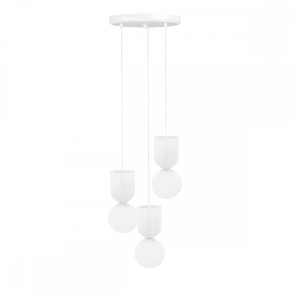 Lampa wisząca minimalistyczna 3 klosze LUOTI biała LUP311P3 - Ummo Lighting