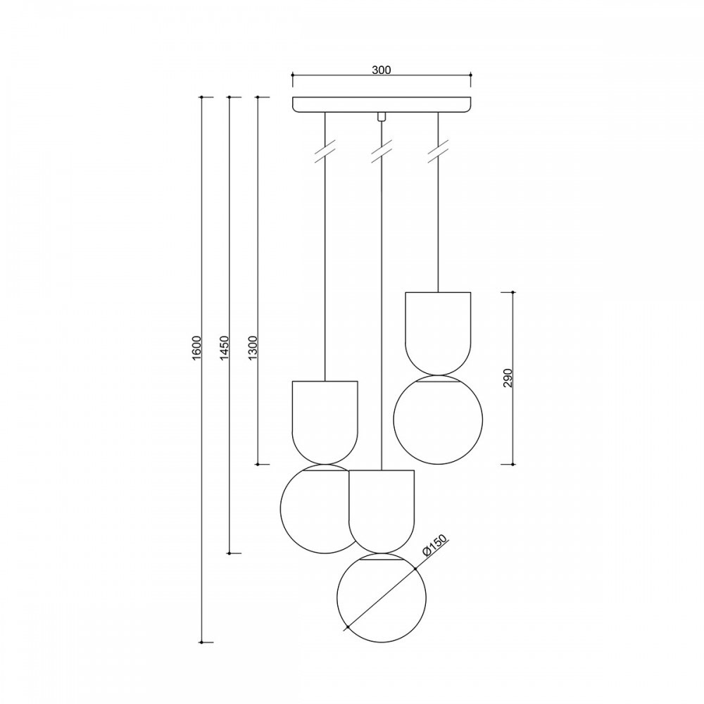 Lampa wisząca minimalistyczna 3 klosze LUOTI biała LUP311P3 - Ummo Lighting - obrazek 2