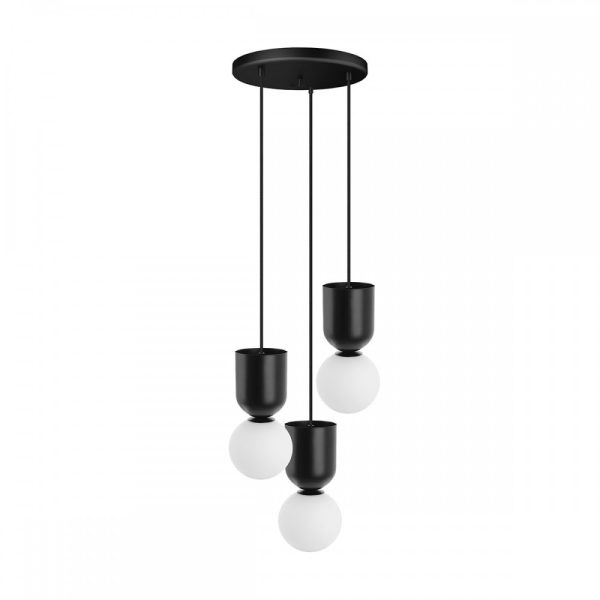 Lampa wisząca minimalistyczna 3 klosze LUOTI czarna LUP322P3 - Ummo Lighting