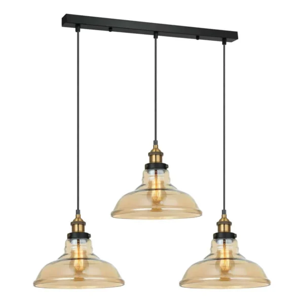 Lampa loft wisząca HUBERT MDM-2381/3 GD+AMB - Italux