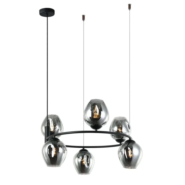 Lampa designerska wisząca Roxane MDM-4045-6 BK+SG - Italux