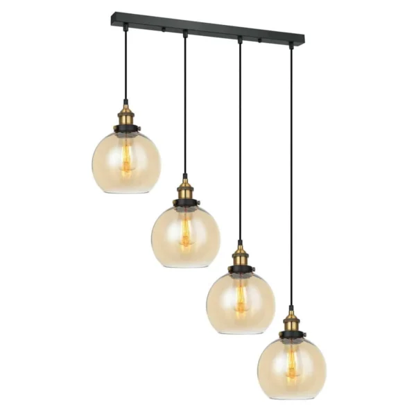 Lampa wisząca nowoczesna CARDENA MDM-4330/4 GD+AMB - Italux