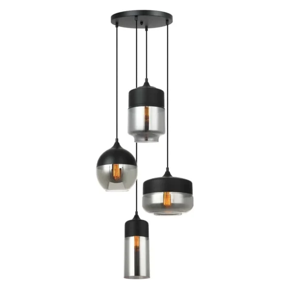 Lampa wisząca nowoczesna MOLINA MDM-4364/4 BK+SG - Italux