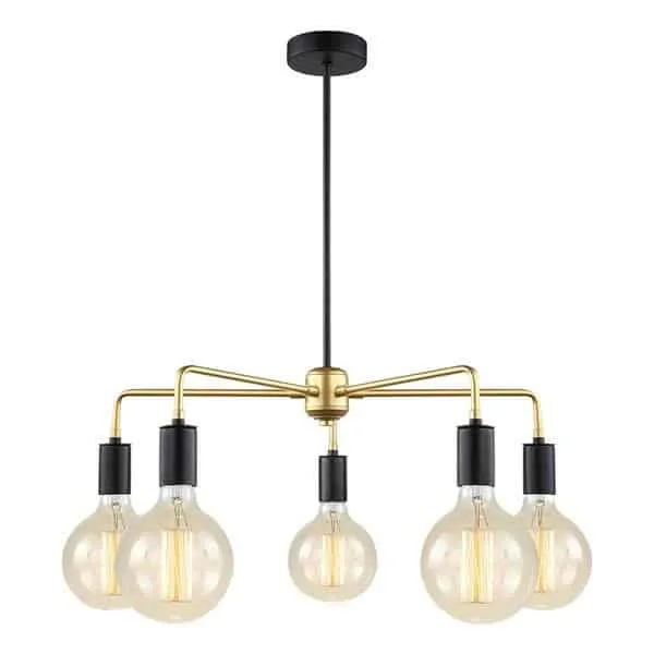 Lampa loft wisząca MALENE MDM3386/5 BK+GD - Italux