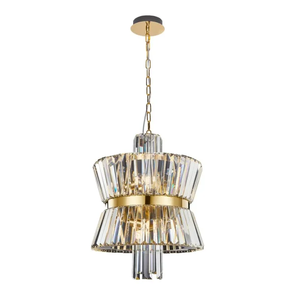 Żyrandol złoty do salonu AURELIA 8xE14 ML0403 - Milagro