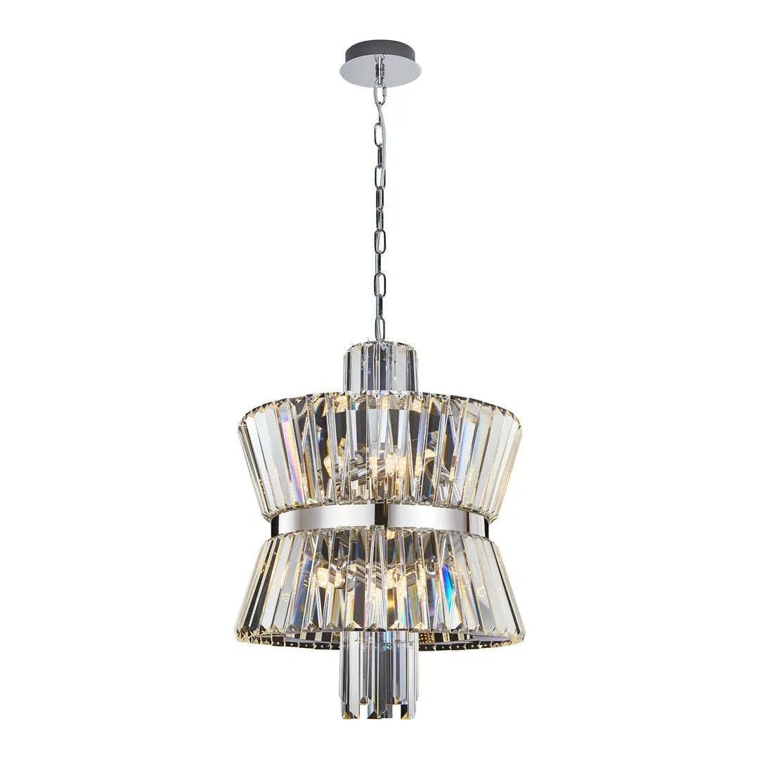 Żyrandol chrom do salonu AURELIA 8xE14 ML0404 - Milagro