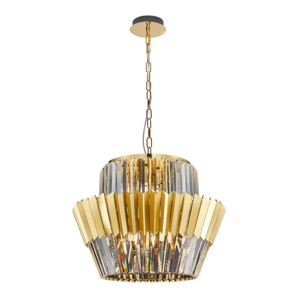 Żyrandol kryształowy do salonu DONNA GOLD 12xE14 ML0415 - Milagro