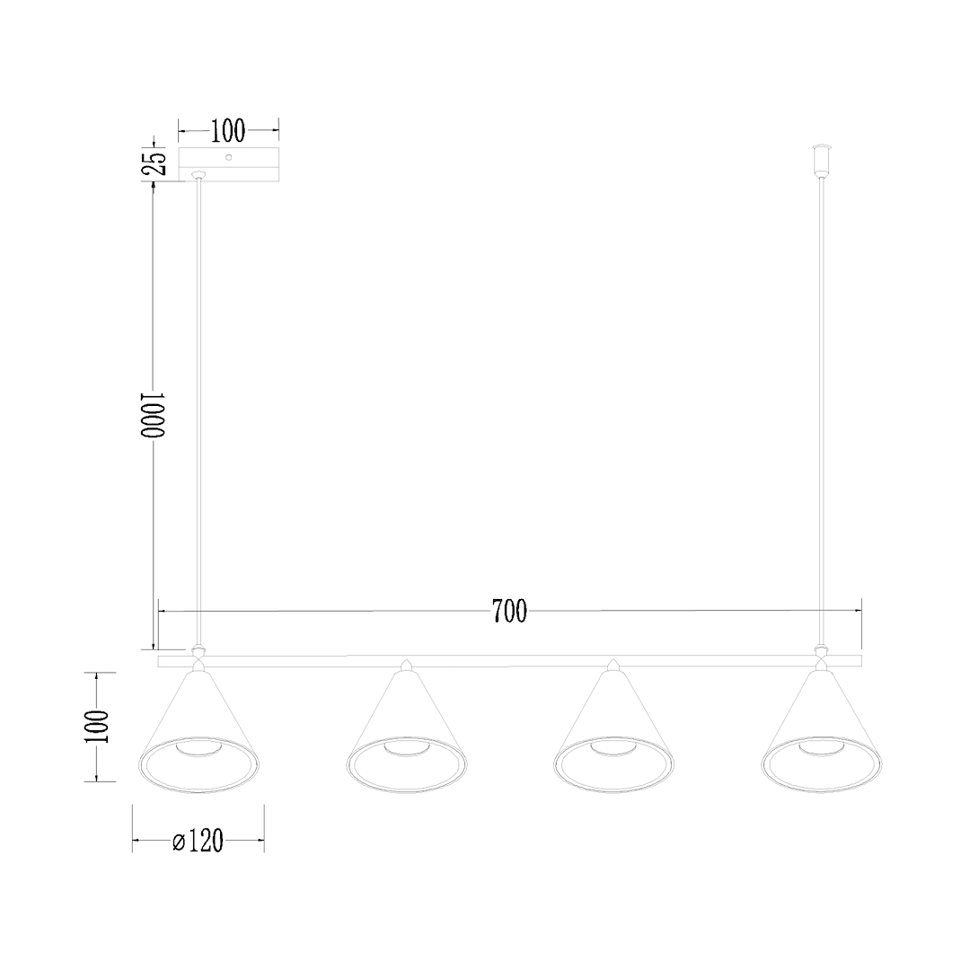 Lampa wisząca Cone Złoty 4xGU10 ML1125 - Milagro - obrazek 5