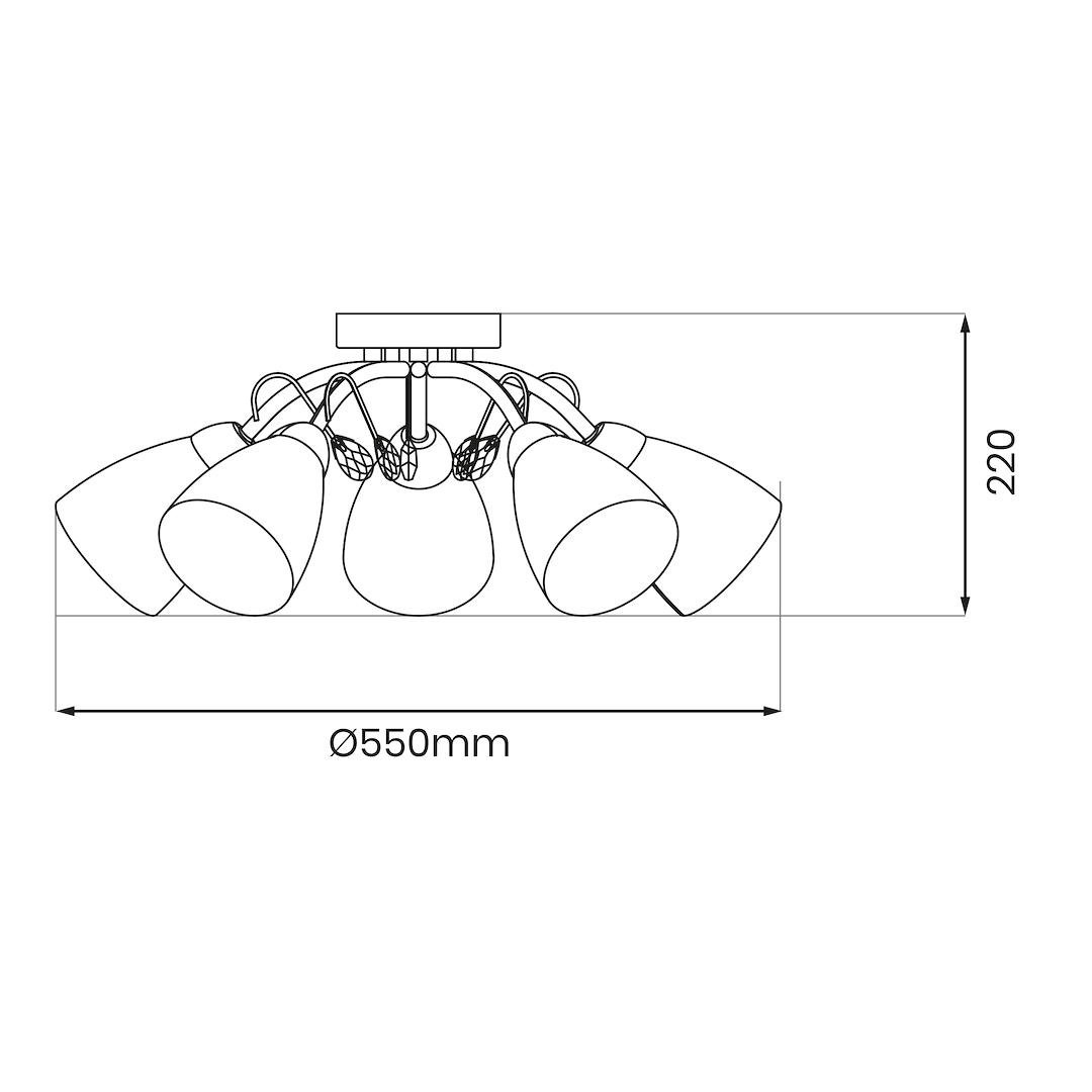 Lampa sufitowa PIREUS 5xE27 ML1276 - Milagro - obrazek 5