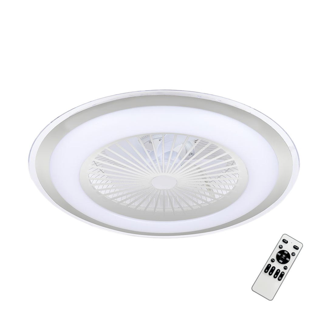 Lampa sufitowa z wentylatorem z pilotem ZEPHYR SILVER 48W LED + PILOT ML1515 - Milagro