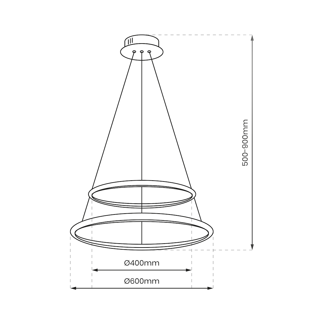 Lampa wisząca HOOP BLACK 51W LED ML1542 - Milagro - obrazek 6