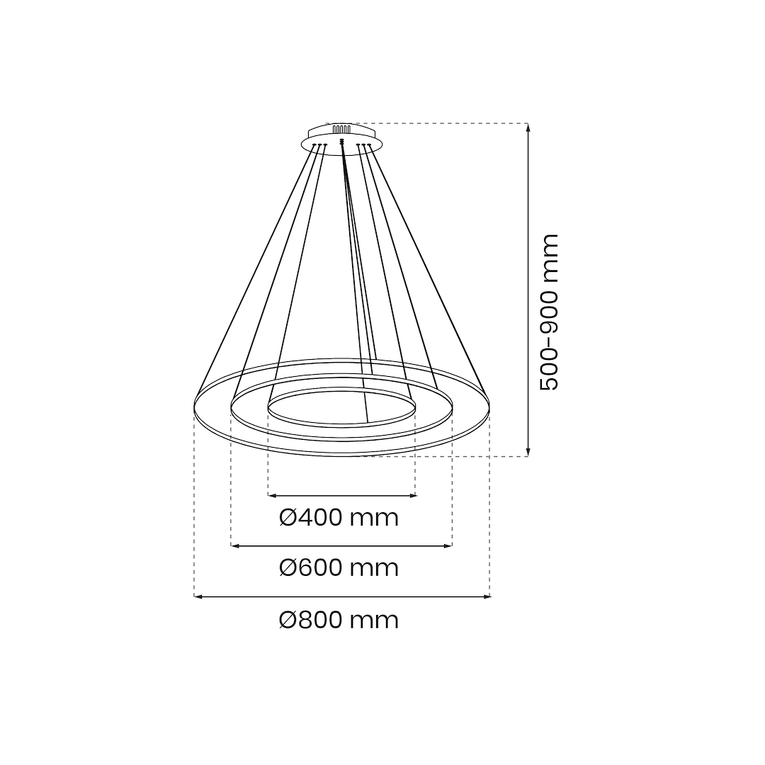 Lampa wisząca HOOP BLACK 93W LED ML1543 - Milagro - obrazek 6