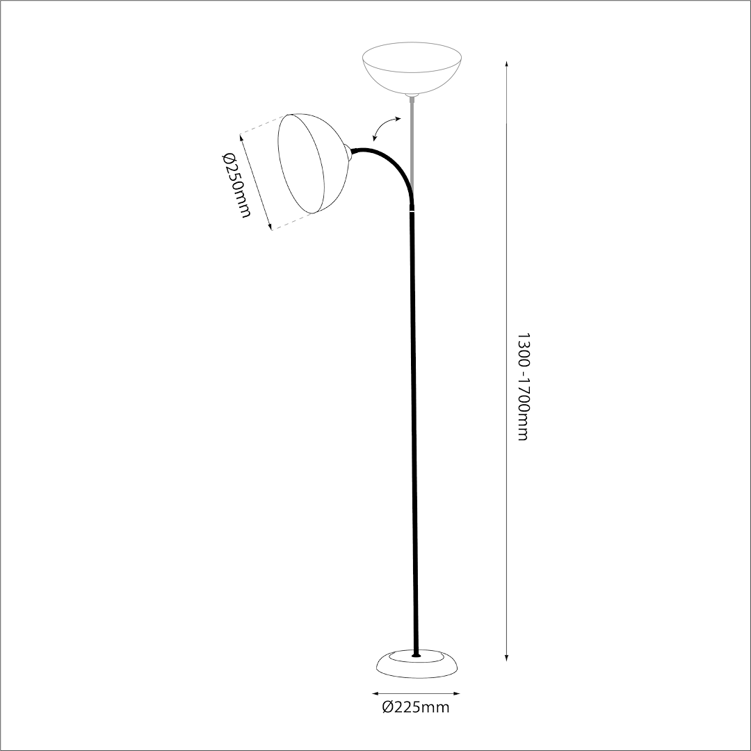 Lampa podłogowa Zack Czarny 1xE27 ML1632 - Milagro - obrazek 6