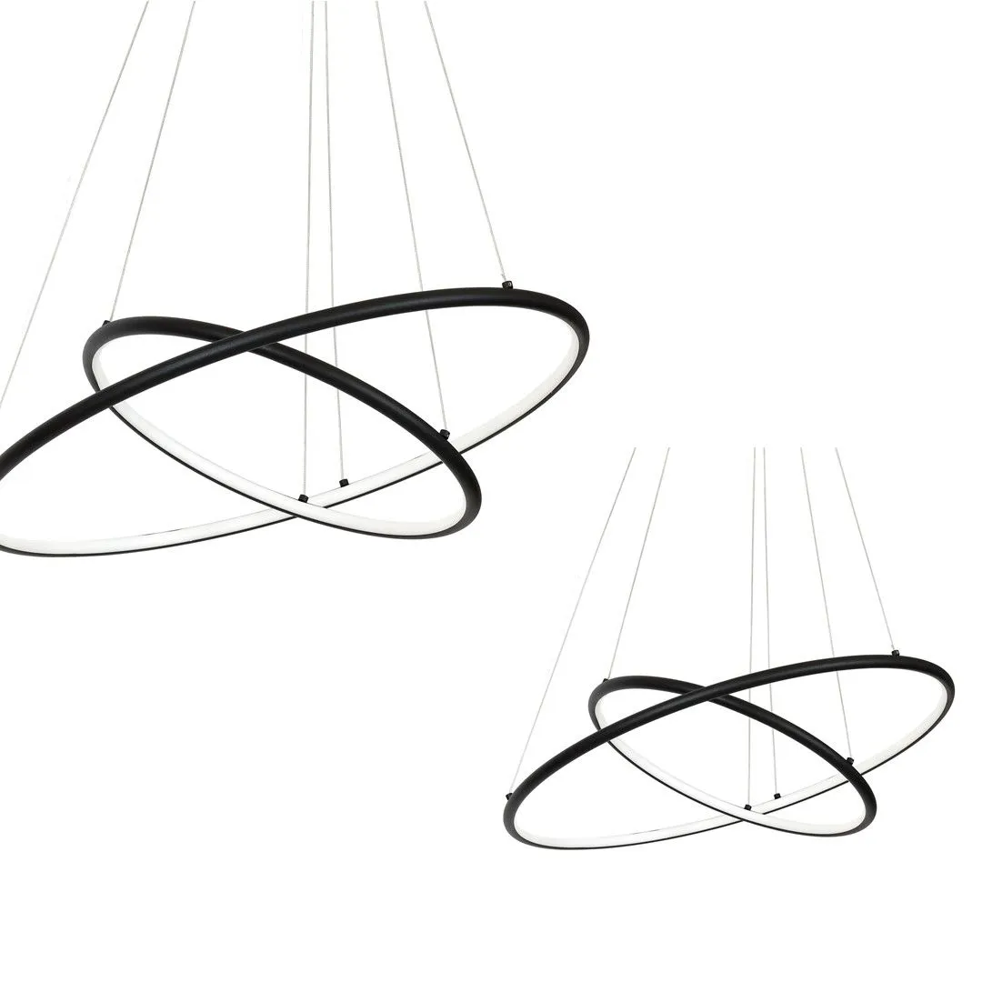 Lampa wisząca RING ORION okręgi LED BLACK ML508 Milagro