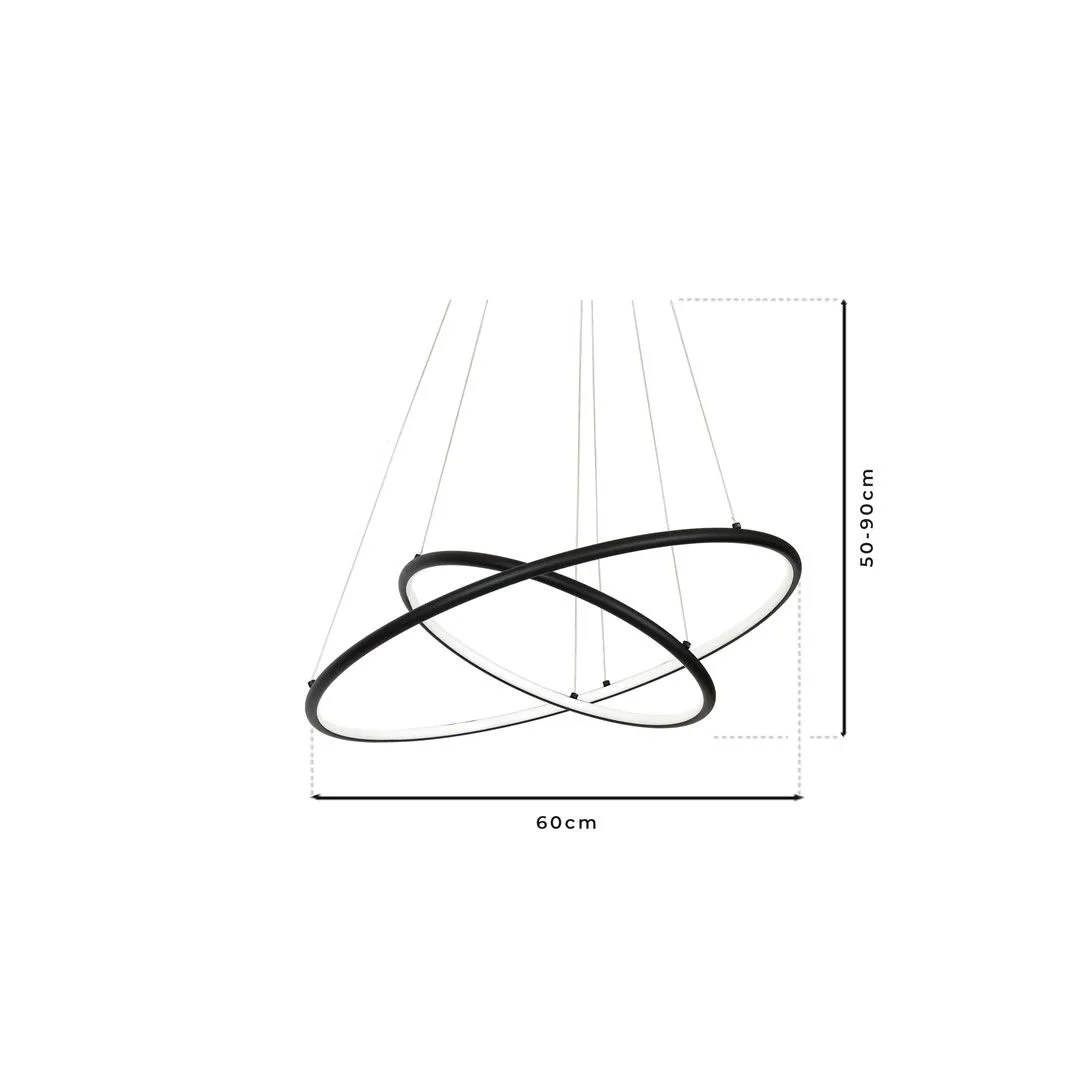 Lampa wisząca RING ORION okręgi LED BLACK ML508 Milagro - obrazek 7