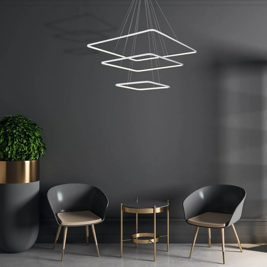 Lampa nad stół wisząca RING NIX kwadraty LED WHITE ML515 Milagro - obrazek 3