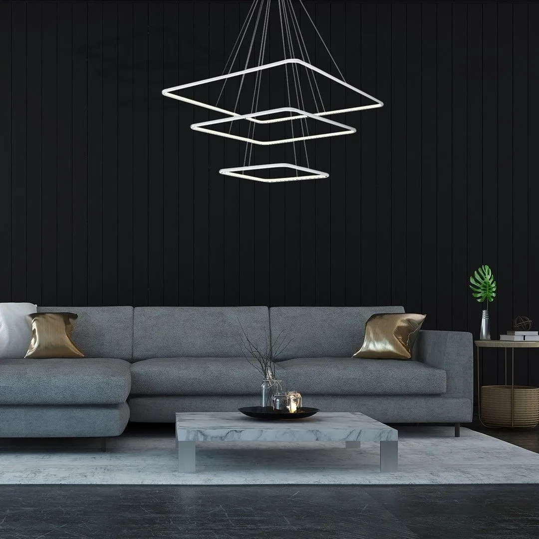 Lampa nad stół wisząca RING NIX kwadraty LED WHITE ML515 Milagro - obrazek 4