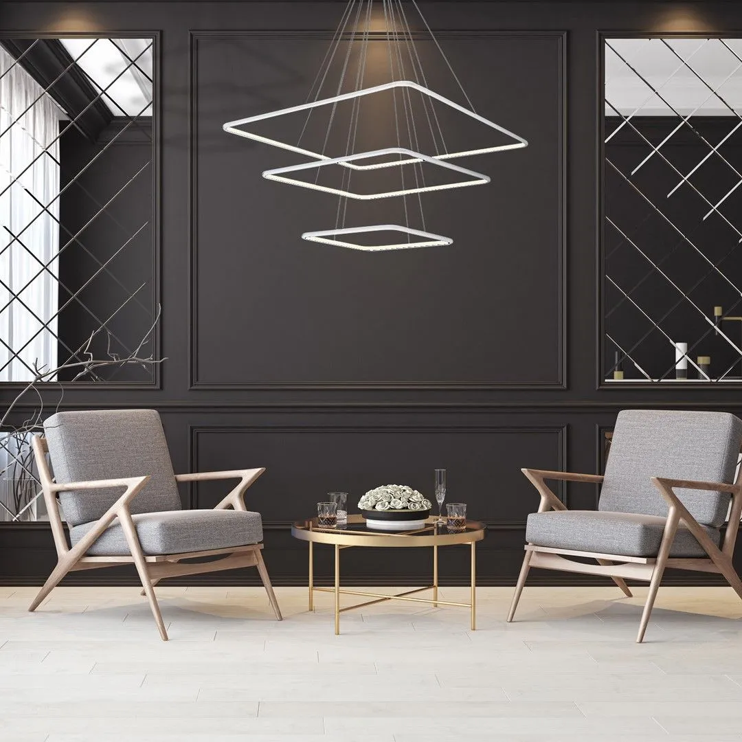 Lampa nad stół wisząca RING NIX kwadraty LED WHITE ML515 Milagro - obrazek 5
