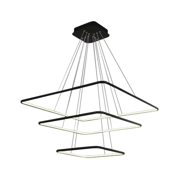 Lampa nad stół wisząca RING NIX kwadraty LED BLACK ML519 Milagro