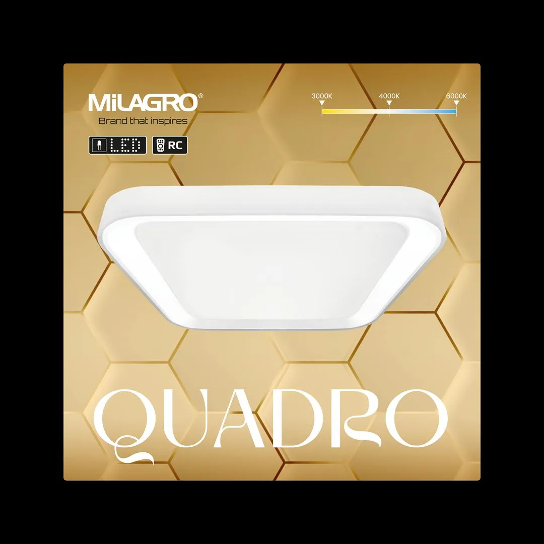 Plafon nowoczesny Lampa na pilota QUADRO WHITE 66W ML7931- Milagro - obrazek 5
