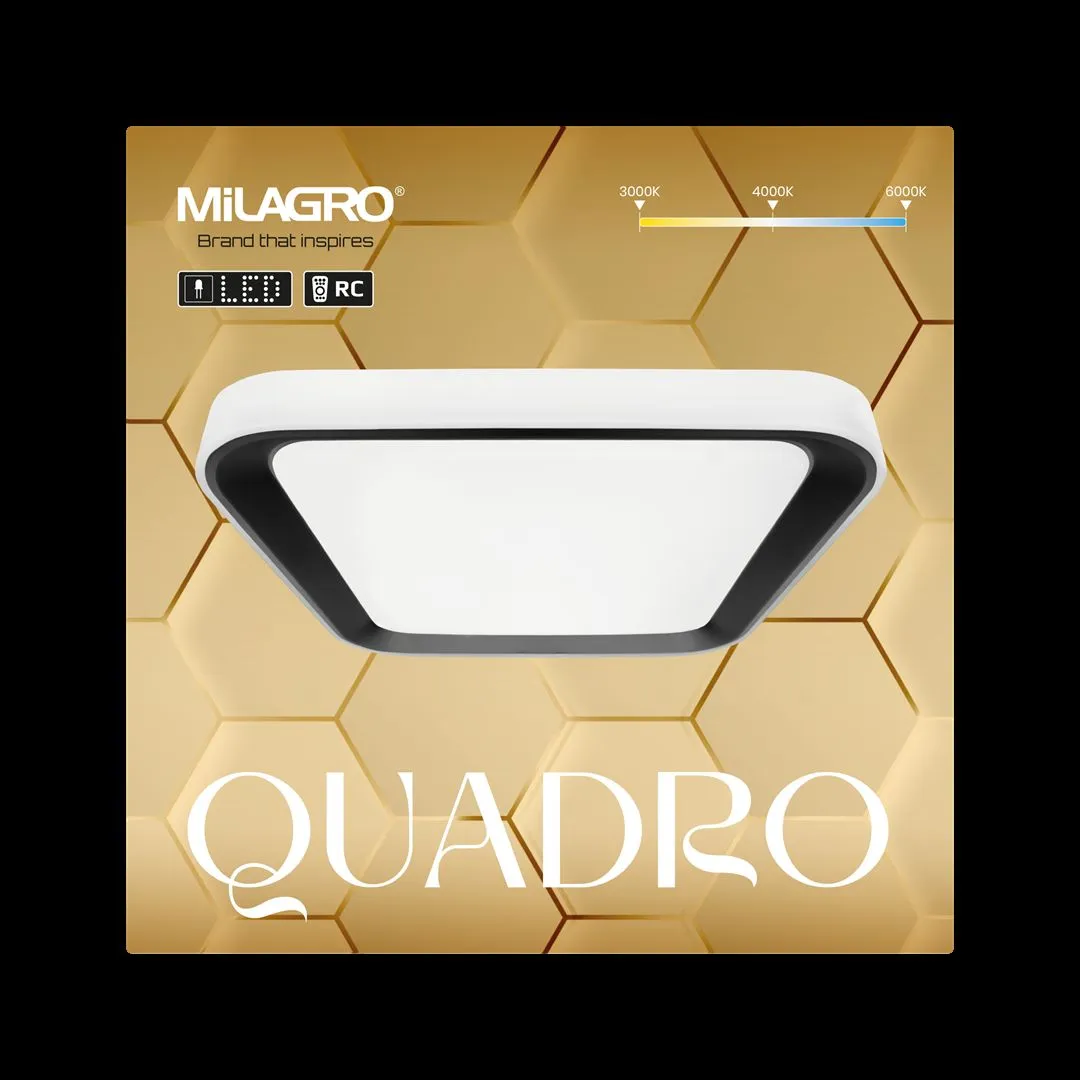 Plafon nowoczesny Lampa na pilota QUADRO BLACK 66W ML7932- Milagro - obrazek 5