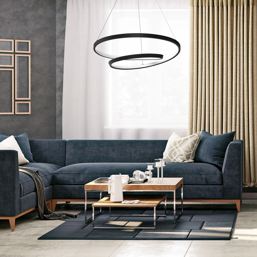 Lampa wisząca RING LUCERO BLACK 48W LED ML7948- Milagro - obrazek 5