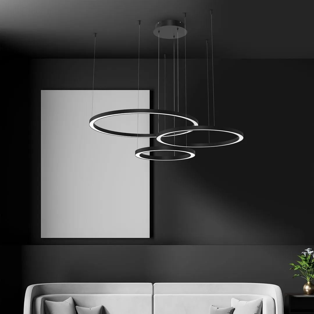 Lampa wisząca RING GALAXIA BLACK 85W LED ML8789 - Milagro - obrazek 6