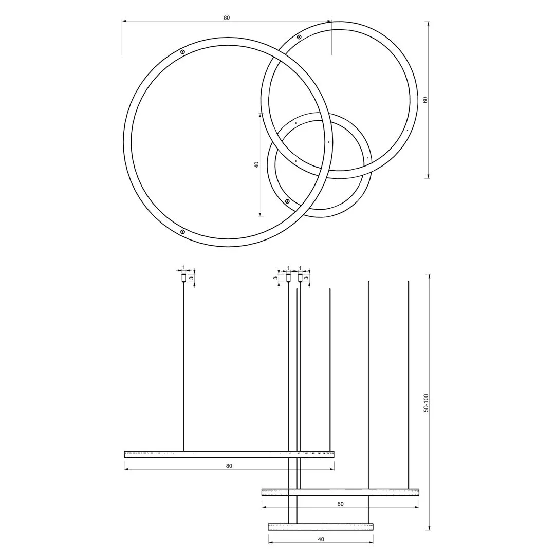 Lampa wisząca RING GALAXIA BLACK 85W LED ML8789 - Milagro - obrazek 7