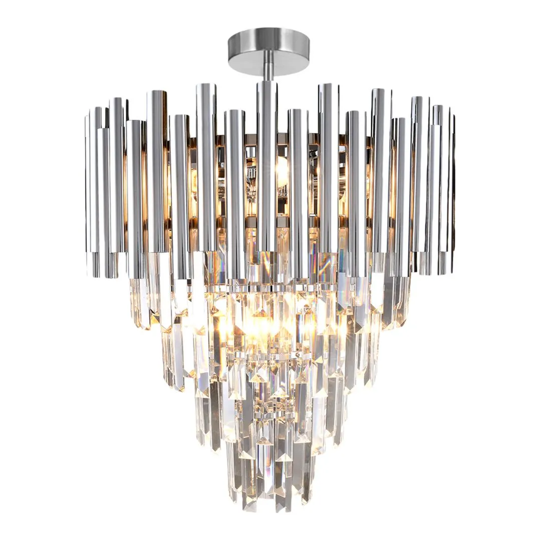 Lampa sufitowa kryształowa MADISON CHROME 9xE14 ML8805 - Milagro