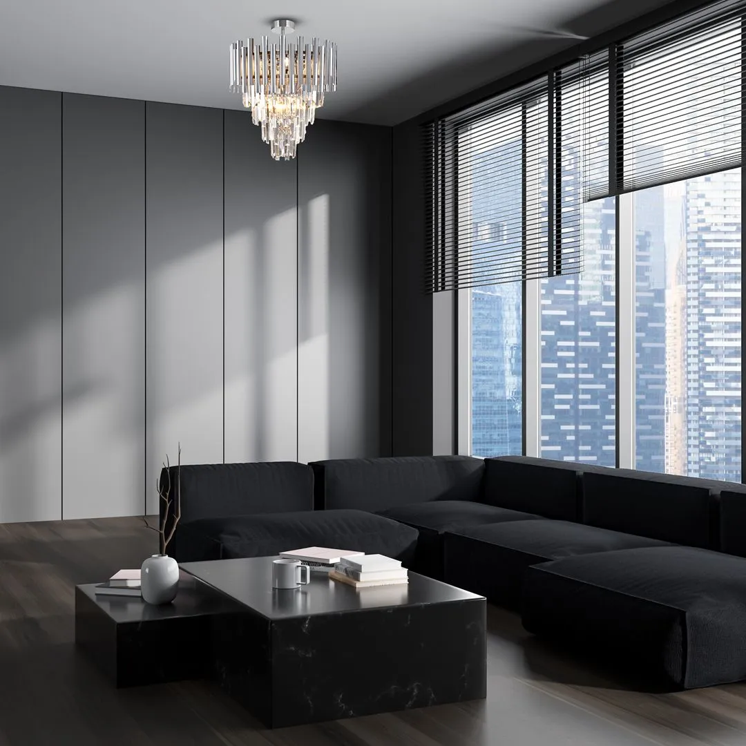 Lampa sufitowa kryształowa MADISON CHROME 9xE14 ML8805 - Milagro - obrazek 4