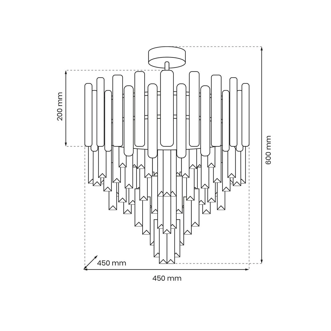 Lampa sufitowa kryształowa MADISON CHROME 9xE14 ML8805 - Milagro - obrazek 5