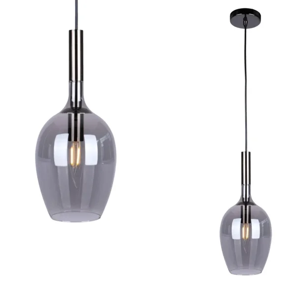 Lampa wisząca szklana LUGANO SMOKED 1xE14 ML8813 - Milagro
