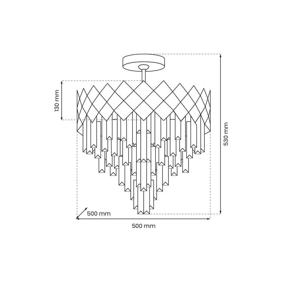 Lampa sufitowa kryształowa CARISMA CHROME 9xE14 ML8888 - Milagro - obrazek 5
