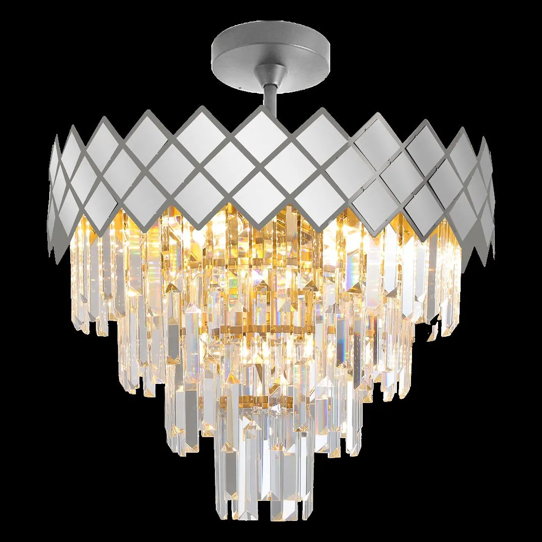 Lampa sufitowa kryształowa CARISMA CHROME 9xE14 ML8888 - Milagro - obrazek 6